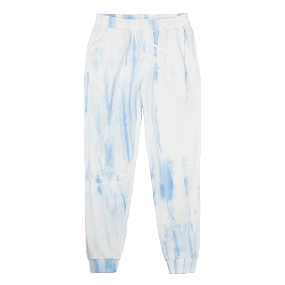 FastRockee Men's Sweatpants Joggers for Men Tie Dye Cotton Active Sport Pants Blue 3XL