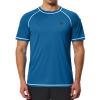 Men's Swim Shirts Quick Dry Rash Guard UPF 50+ Sun Protection Fishing Beach Water Shirts Short Sleeve Ocean Blue view 1