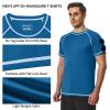 Men's Swim Shirts Quick Dry Rash Guard UPF 50+ Sun Protection Fishing Beach Water Shirts Short Sleeve Ocean Blue view 3