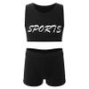 Moily Kids Girls Shoty Sweatsuits Sports Bra with Booty Shorts Gymnastics Leotard Sets White 16 Years view 1