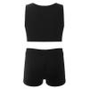 Moily Kids Girls Shoty Sweatsuits Sports Bra with Booty Shorts Gymnastics Leotard Sets White 16 Years view 2