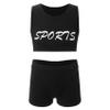 Yihuimin Girls Kids Athletic Tracksuits Sleevelss Crop Top with Booty Shorts Gymnastics Outfit White 10 Years view 1