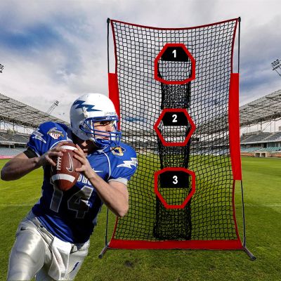 Doublehorse Football Kicking Net - 5x7FT Portable Rugby Quarterback Target Toss Throwing Practice Training Game for Outdoor Indoor Backyard Sports Field Teens Adults Practice Gifts