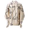Womens Sexy Tops,Shirts Adult Women Womens Tops Short Sleeve Purple Blouses for Women Women Fashion Summer 2022 Sleeve Round Neck Printed Top Blouses Pink Blouses for Women(Beige-3,Large) view 4