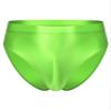 Vxuxlje Mens' Oil Shiny Underwear Bikini Briefs Slips Transparent High Elasticity Glossy Panties Fluorescent Green XX-Large view 1