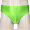 Vxuxlje Mens' Oil Shiny Underwear Bikini Briefs Slips Transparent High Elasticity Glossy Panties Fluorescent Green XX-Large view 3