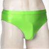 Vxuxlje Mens' Oil Shiny Underwear Bikini Briefs Slips Transparent High Elasticity Glossy Panties Fluorescent Green XX-Large view 4