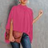 One Shoulder Tops for Women,Blouses for Women Red Bodysuit Women Fashion Womens Clothing Tops Women Fashion Summer 2022 Sleeve Round Neck Solid Top Blouses Womens V Neck T Shirts(Hot Pink-1,Large) view 2