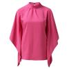 One Shoulder Tops for Women,Blouses for Women Red Bodysuit Women Fashion Womens Clothing Tops Women Fashion Summer 2022 Sleeve Round Neck Solid Top Blouses Womens V Neck T Shirts(Hot Pink-1,Large) view 3