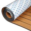 OCEANBROAD Self-Adhesive 96''x28.8'' Boat Flooring with 3M Adhesive Backing EVA Foam Boat Decking Faux Teak Marine Non-Slip Sheet for Jon Motor Boats Yacht Helm Pad Floor, Brown with Black Seam Lines view 1