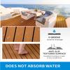OCEANBROAD Self-Adhesive 96''x28.8'' Boat Flooring with 3M Adhesive Backing EVA Foam Boat Decking Faux Teak Marine Non-Slip Sheet for Jon Motor Boats Yacht Helm Pad Floor, Brown with Black Seam Lines view 3