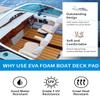 OCEANBROAD Self-Adhesive 96''x28.8'' Boat Flooring with 3M Adhesive Backing EVA Foam Boat Decking Faux Teak Marine Non-Slip Sheet for Jon Motor Boats Yacht Helm Pad Floor, Brown with Black Seam Lines view 4