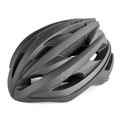 SQUALO Tango Adult Bike Helmet, Road Bike Cycling Helmet for Men Women with Rear-Side LED Light and LED PIC (Matte Black, Medium (21.26-22.83 inches))