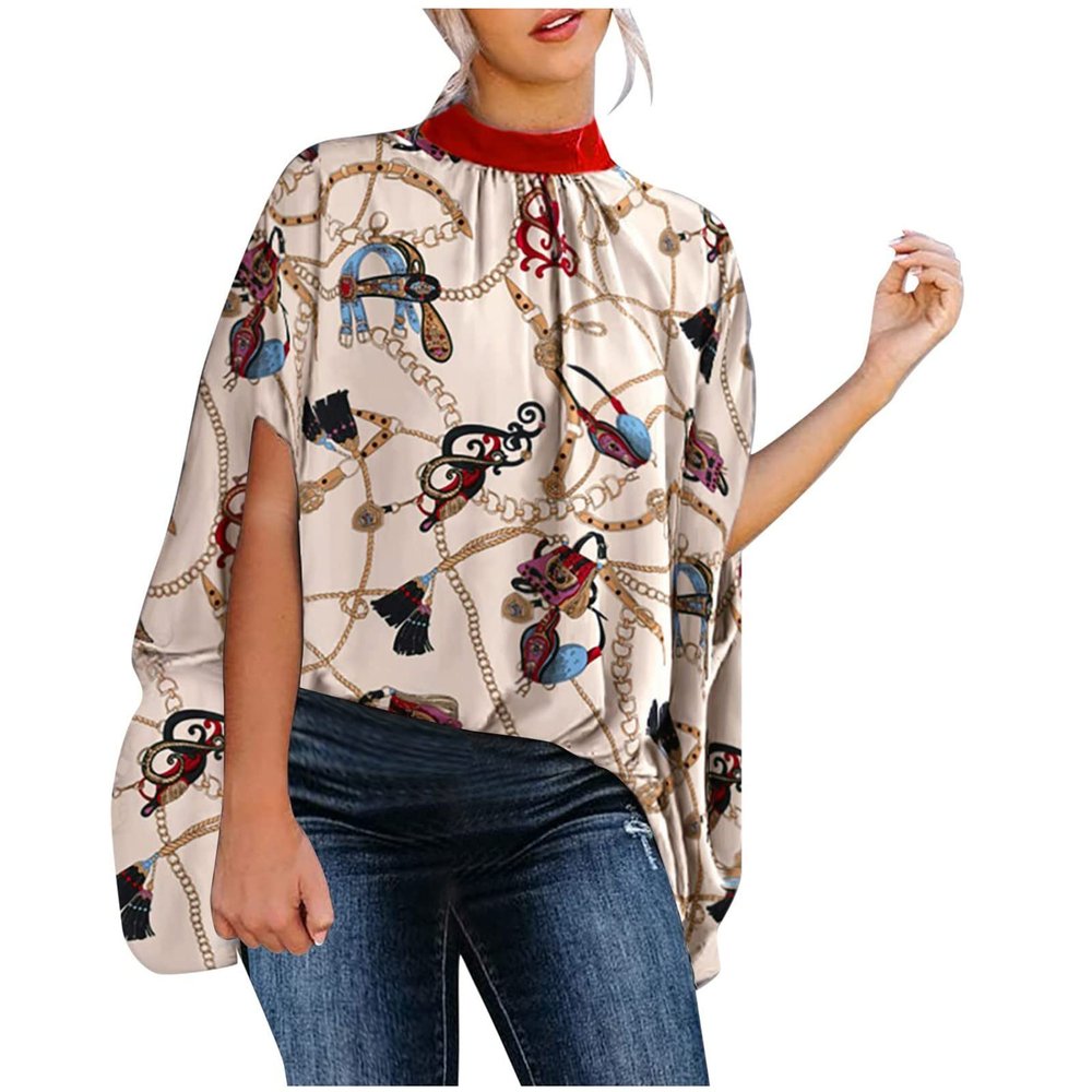 Button Down Shirts for Women,Camisole for Women Corset Tops Blouses for Women Fashion 2023 Women Fashion Summer 2022 Sleeve Round Neck Printed Top Blouses Shirt Women(Green-3,Large)