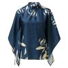 Corset Tops,Cropped Workout Tops for Women Long Sleeve Blouses for Women Work Shirts Women Fashion Summer 2022 Sleeve Round Neck Printed Top Blouses Ladies Tops and Blouses(Navy-3,Large) view 3