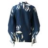 Corset Tops,Cropped Workout Tops for Women Long Sleeve Blouses for Women Work Shirts Women Fashion Summer 2022 Sleeve Round Neck Printed Top Blouses Ladies Tops and Blouses(Navy-3,Large) view 4
