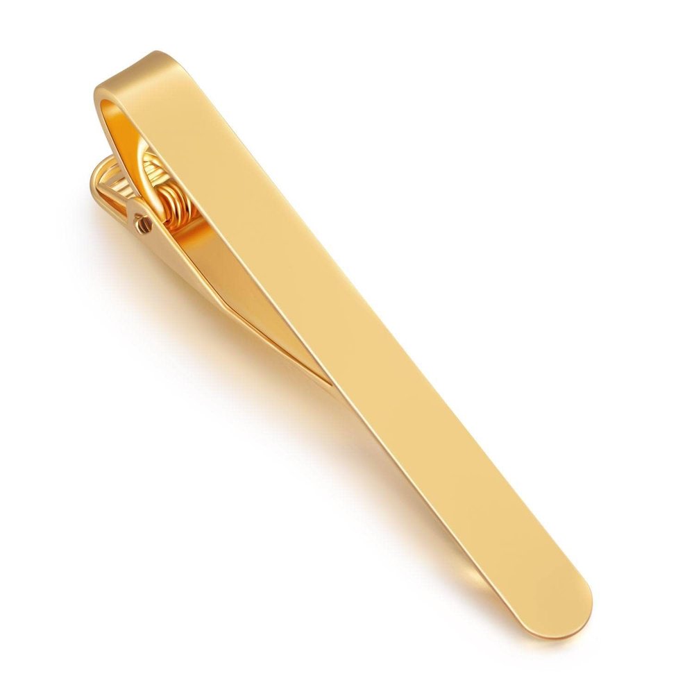 Gold Tone Regular Tie Clips Men-Skinny Tie Bar Suitable for Wedding Anniversary Business Meetings and Daily Life Necktie Accessories-thin