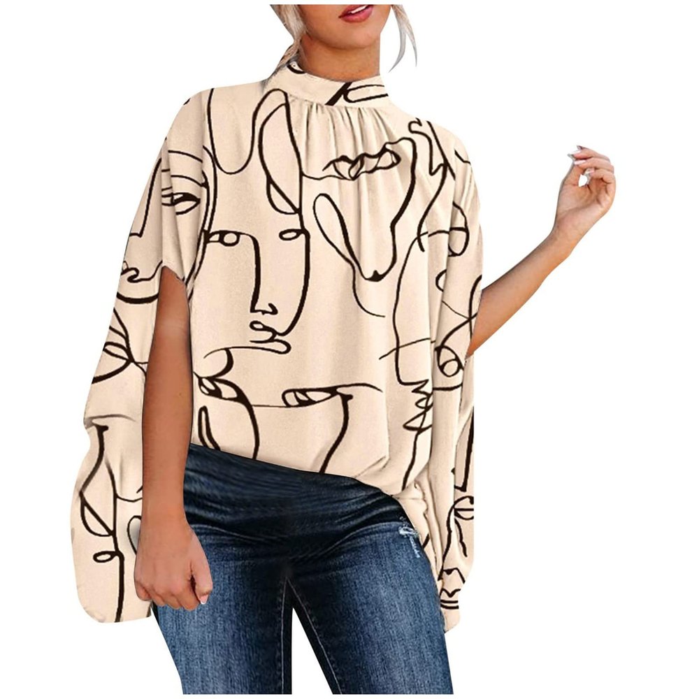 Womens Sexy Tops,Womens Clothing Plus Size Tops for Women Sexy Corset Women Fashion Summer 2022 Sleeve Round Neck Printed Top Blouses Sequin Top(Beige-3,Medium)