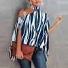 Womens Tunic Tops,Women Shirts Red Tops for Women Sexy Blue Women's One Shoulder Casual Shirts Fake Collar Floral Print Fashion Loose Top T Women Spring Clothes 2023(Blue-2,Large) view 2