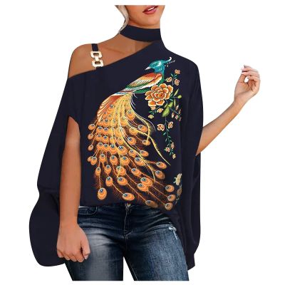 Tops Women,Going Out Tops for Women Tops to for Women Women's Tunics Women's One Shoulder Casual Shirts Fake Collar Floral Print Fashion Loose Top T Pink Shirts for Women(Yellow-2,Small)