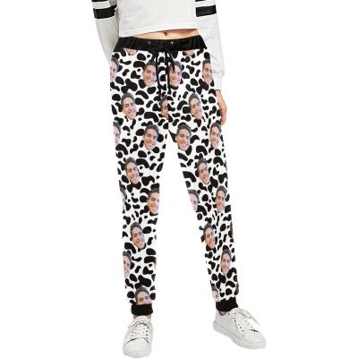 Personalized Face Photo Women's Sweatpants, Custom Funny Yoga Pants Workout Joggers Pants, Gift for Girlfriend Wife Mom