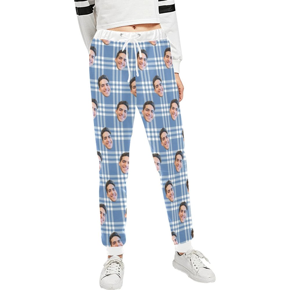 Personalized Face Photo Women's Sweatpants, Custom Funny Yoga Pants Workout Joggers Pants, Gift for Girlfriend Wife Mom