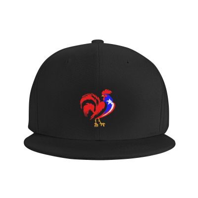 Snapback Hat Puerto-Rico-Flag-Rooster Trucker Hat Hip Hop Classic Plaid Flat Baseball Cap Black