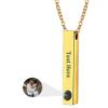 Wexibauyl Personalized Bar Photo Projection Necklace with Picture Inside Custom Name Photo Necklace Engraved Bar Pendant Picture Necklace for Men Women Friend view 1