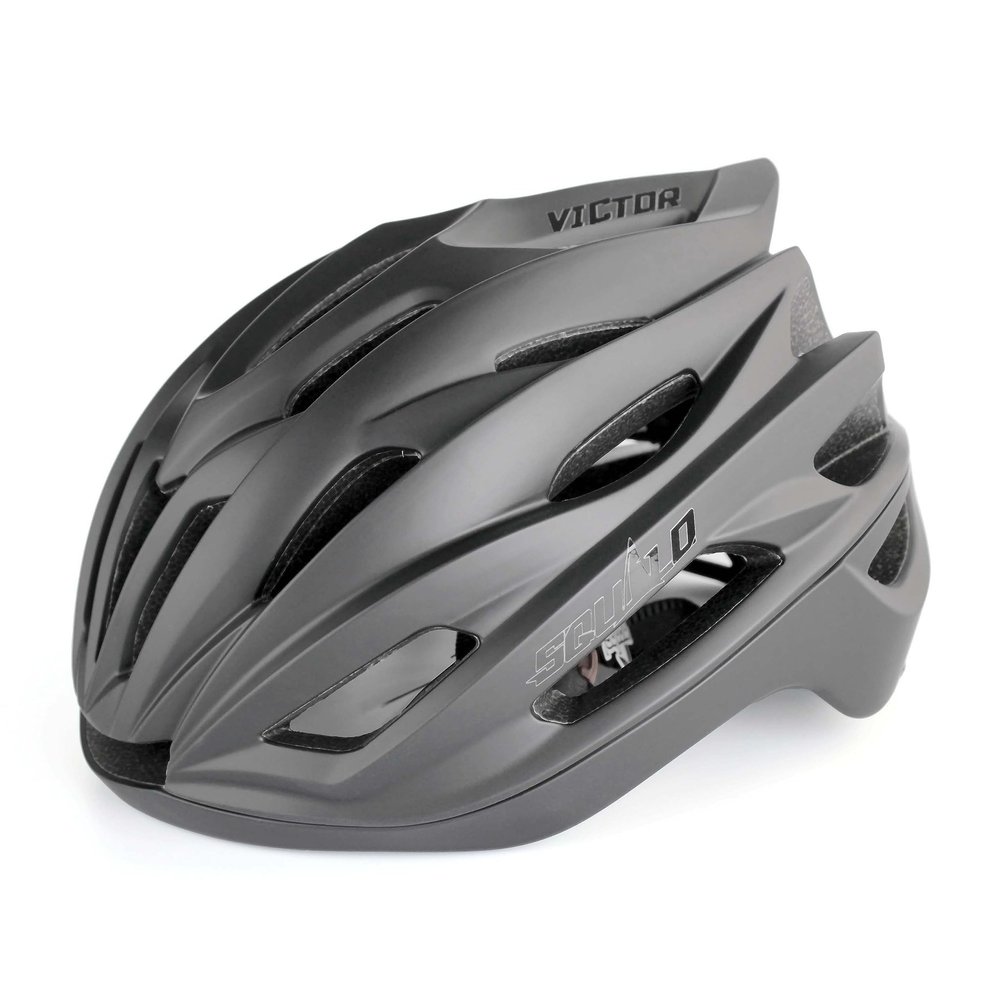 SQUALO Victor Bike Helmet for Men Women, Bicycle Helmet with Adjustment Dial Unisex Adults Cycling Helmet for Mountain Road Biker Lightweight Ventilated (Large (22.83-24.41 inches), Matt Black)