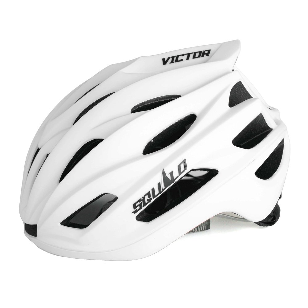 SQUALO Victor Bike Helmet for Men Women, Bicycle Helmet with Adjustment Dial Unisex Adults Cycling Helmet for Mountain Road Biker Lightweight Ventilated (Large (22.83-24.41 inches), White)