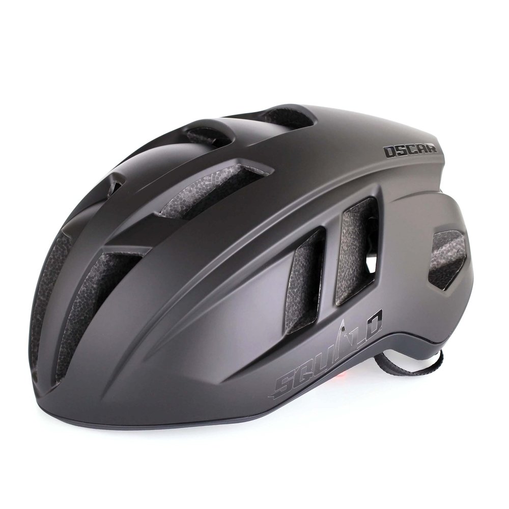 SQUALO Oscar Bike Helmet for Men Women, Aerodynamic Bicycle Helmets with Adjustment Dial Unisex Adults Cycling Helmet for Mountain Road Triathlon Biker (Medium (21.26-22.83 inches), Matte Black)