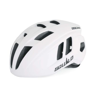SQUALO Oscar Bike Helmet for Men Women, Aerodynamic Bicycle Helmets with Adjustment Dial Unisex Adults Cycling Helmet for Mountain Road Triathlon Biker (Medium (21.26-22.83 inches), White)
