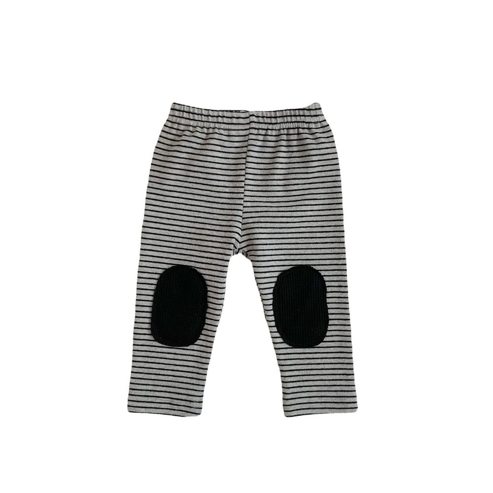 Infant Baby Newborn Organic Cotton Baby Kneepad Design Unisex Baby Pants Clothes Newborn Tights (Black, 0-6 Months)