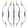 Traditional Wooden Longbow and Arrow Set Recurve Bow with Quiver Horsebow 30-50lbs Archery Hunting Target for Adult Beginner Left Right Hand (25LBS, 4) view 3