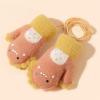 YOLAI Thermal Toddler Boys Girls Knitted Gloves Kids Winter Warm Gloves Cute Cartoon Dinosaur Mittens with Rope 1~4T (Orange, One Size) view 2