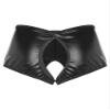 Vxuxlje Womens PVC Leather Hollow Out Booty Shorts Hot Pants Festival Clubwear Pole Dance Shorts Black Large view 4