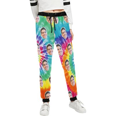 Custom Women's Joggers Pants with Face Photo, Personalized Funny Sweatpants, Lounge Workout Active Pants Yoga Pants