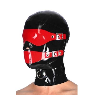 Latex Hood Rubber HeadMask,Latex Head Cover,Back Zipper,Natural latex Handmade for Unisex Cosplay Club Wear (XS)