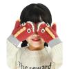 YOLAI Thermal Toddler Boys Girls Winter Knitted Gloves Kids Soft Warm Gloves Cartoon Dinosaur Mittens with Rope 2~4T (Red, One Size) view 2
