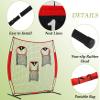 MiniTang Football Throwing Target Net - 6x6FT 7-Ply Knotless Polyester Training Equipment with 3 Catching Zones for Youth Adult - Heavy Duty Steel Base System for Backyard Field Practice view 3