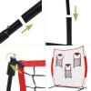 MiniTang Football Throwing Target Net - 6x6FT 7-Ply Knotless Polyester Training Equipment with 3 Catching Zones for Youth Adult - Heavy Duty Steel Base System for Backyard Field Practice view 4