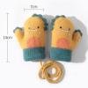 YOLAI Thermal Toddler Boys Girls Knitted Gloves Kids Winter Warm Gloves Cute Cartoon Dinosaur Mittens with Rope 1~4T (Pink, One Size) view 3