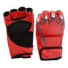 Enhanced Half-Finger Boxing Gloves MMA UFC Punching Bag Gloves with Adjustable Velcro Wrist Band (Size: M&L)-Red view 2