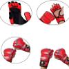 Enhanced Half-Finger Boxing Gloves MMA UFC Punching Bag Gloves with Adjustable Velcro Wrist Band (Size: M&L)-Red view 4