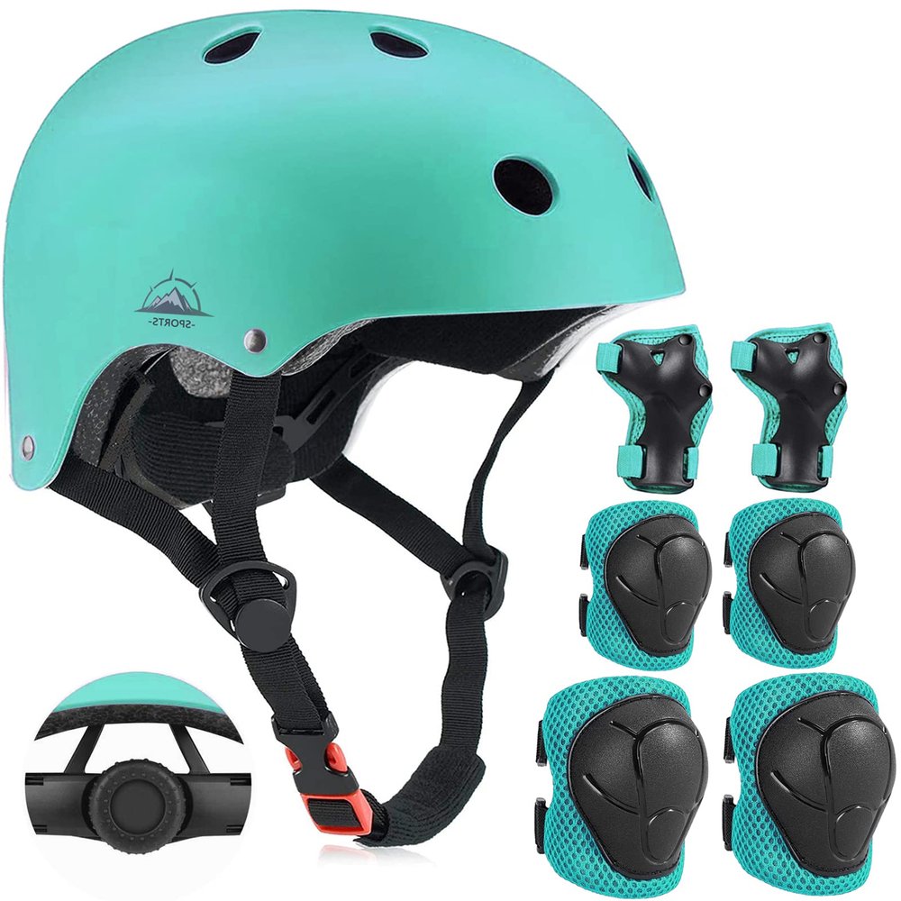 Adjustable Kids Helmet with Knee Pad, Elbow Pads & Wrist Guards - Toddler Bike Helmets for Ages 3-5, 5-8, 8-14 Years - Perfect for Skating, Biking, Cycling, and Skateboard - for Boys and Girls