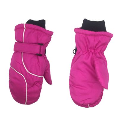 Thermal Kids Girls Boys Waterproof Skiing Gloves Children Winter Snowboarding Gloves Windproof Mittens 4~8 Years (Hot Pink, One Size)