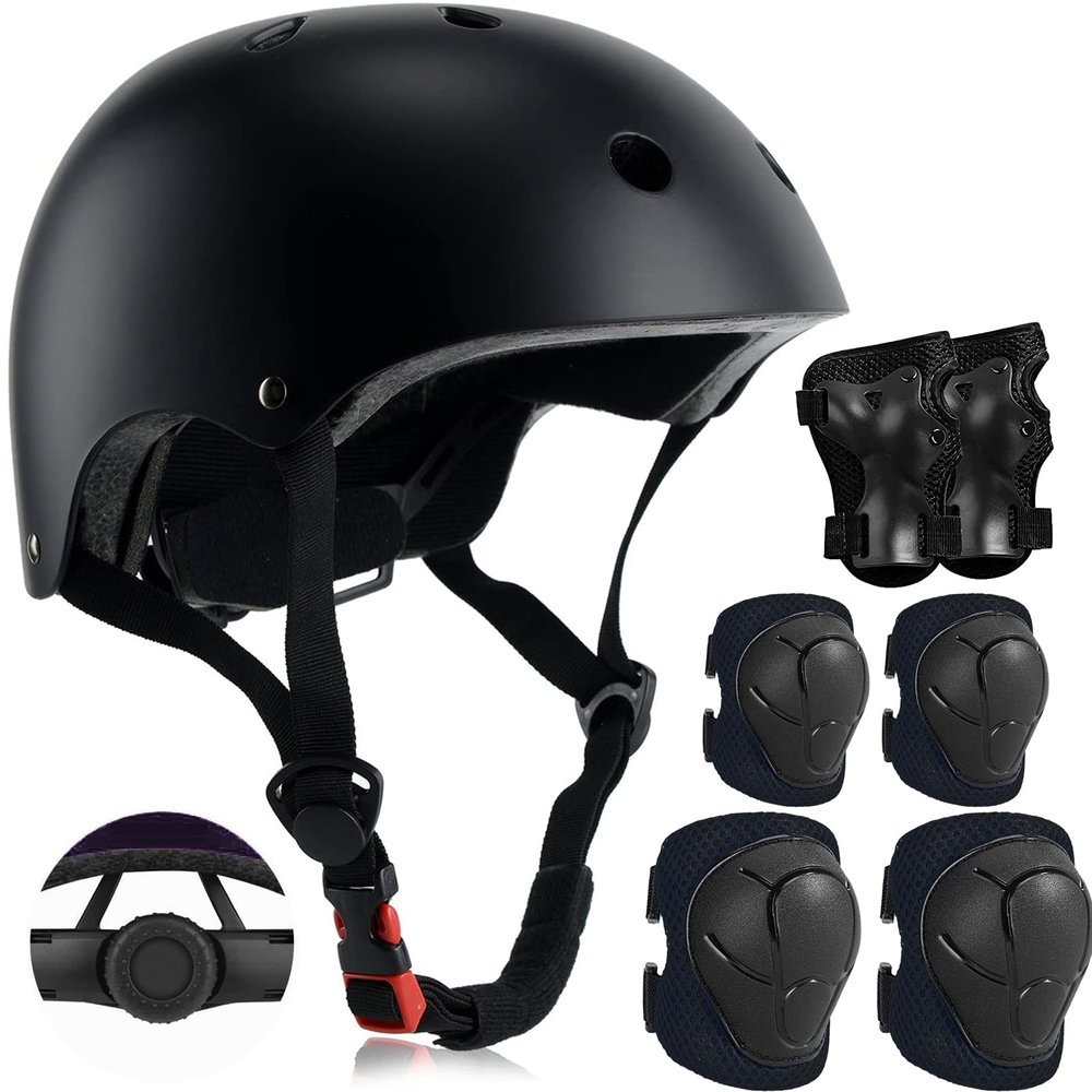 Adjustable Kids Helmet with Knee Pad, Elbow Pads & Wrist Guards - Toddler Bike Helmets for Ages 3-5, 5-8, 8-14 Years - Perfect for Skating, Biking, Cycling, and Skateboard - for Boys and Girls