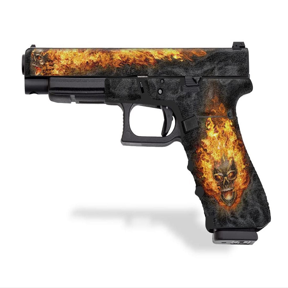 Textured Vinyl Decal Skin Kit for Gen 4 Glock 34 & Glock 35, Precision-Cut, Non-Slip, Rubber-Like Feel - Not a Wrap (Nitro)