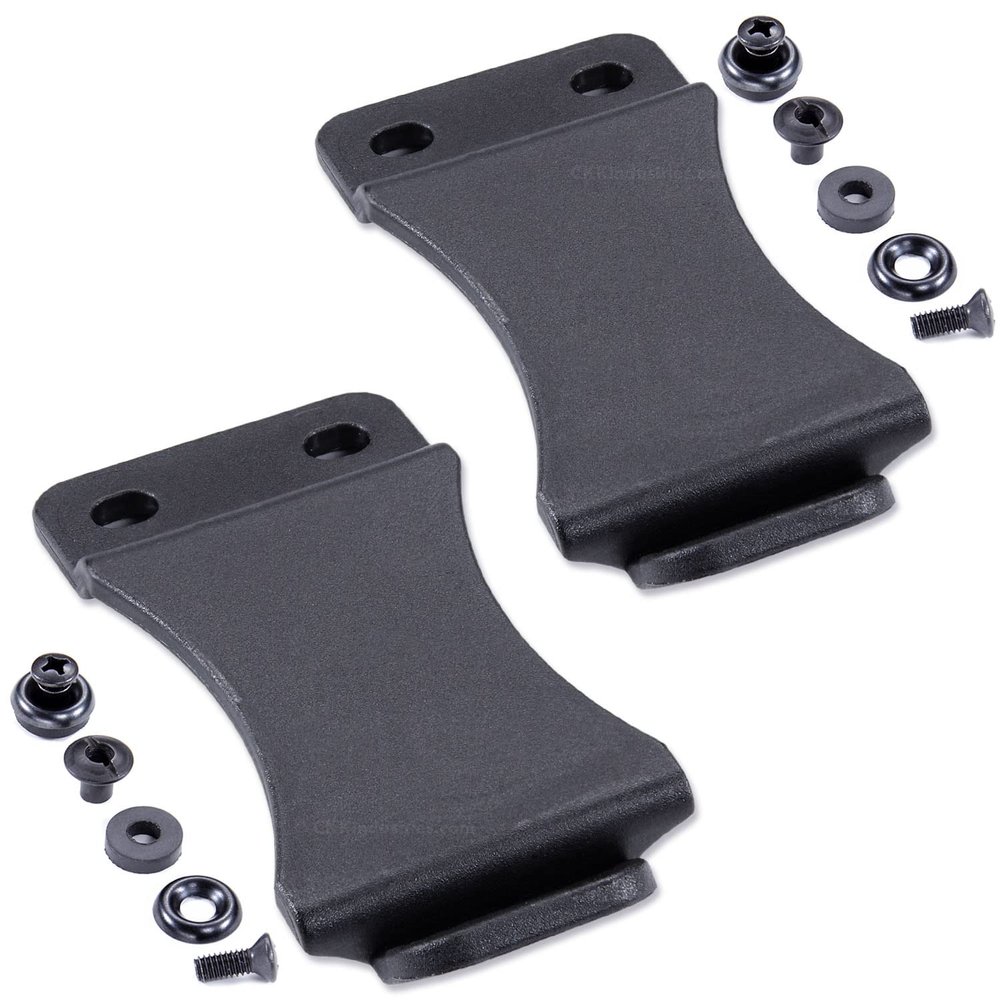 KYDEX Belt Clip for Holsters & Sheaths  (Fits 1.75in Belts) - (Inside-The-Waistband/IWB) - (USA Made) - (w/Mounting Hardware) - (2 Pack) - Adjustable Cant Carry Clips