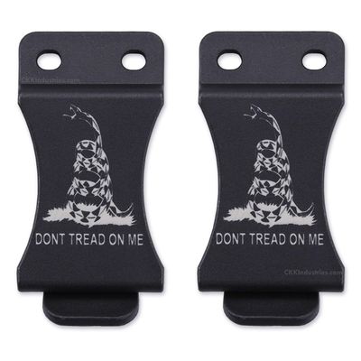 KYDEX Belt Clip for Holsters & Sheaths (w/Don't Tread On Me Engraving) - (Fits 1.75in Belts) - (Inside-The-Waistband / IWB) - (USA Made) - (2 Pack)